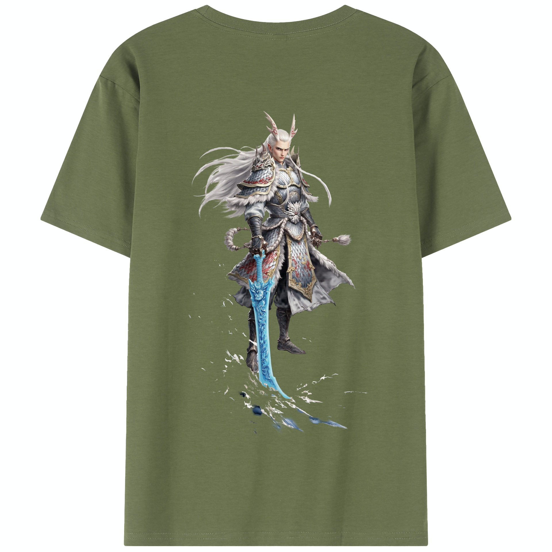 （画像用） Ne Zha 2 ナタ 魔童の大暴れ 綿100％半袖Tシャツ（背面プリント）